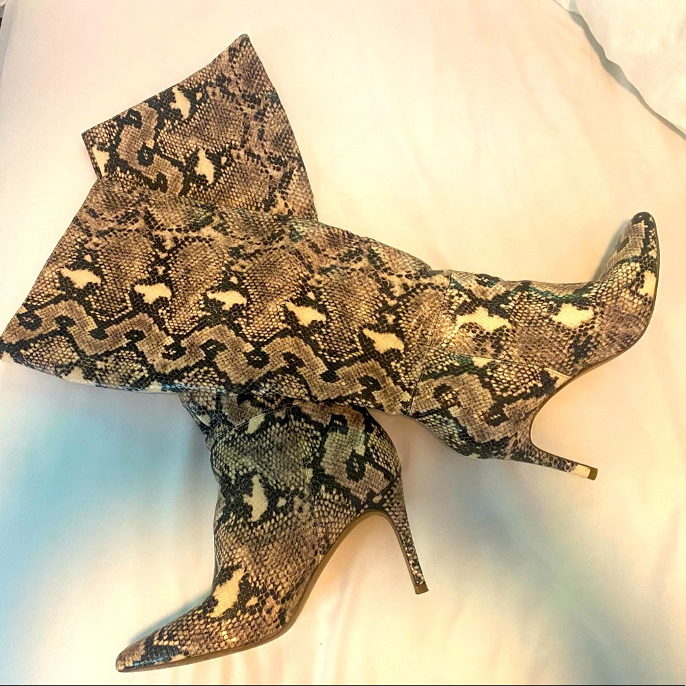 Steve Madden Snake Print Heeled Boots